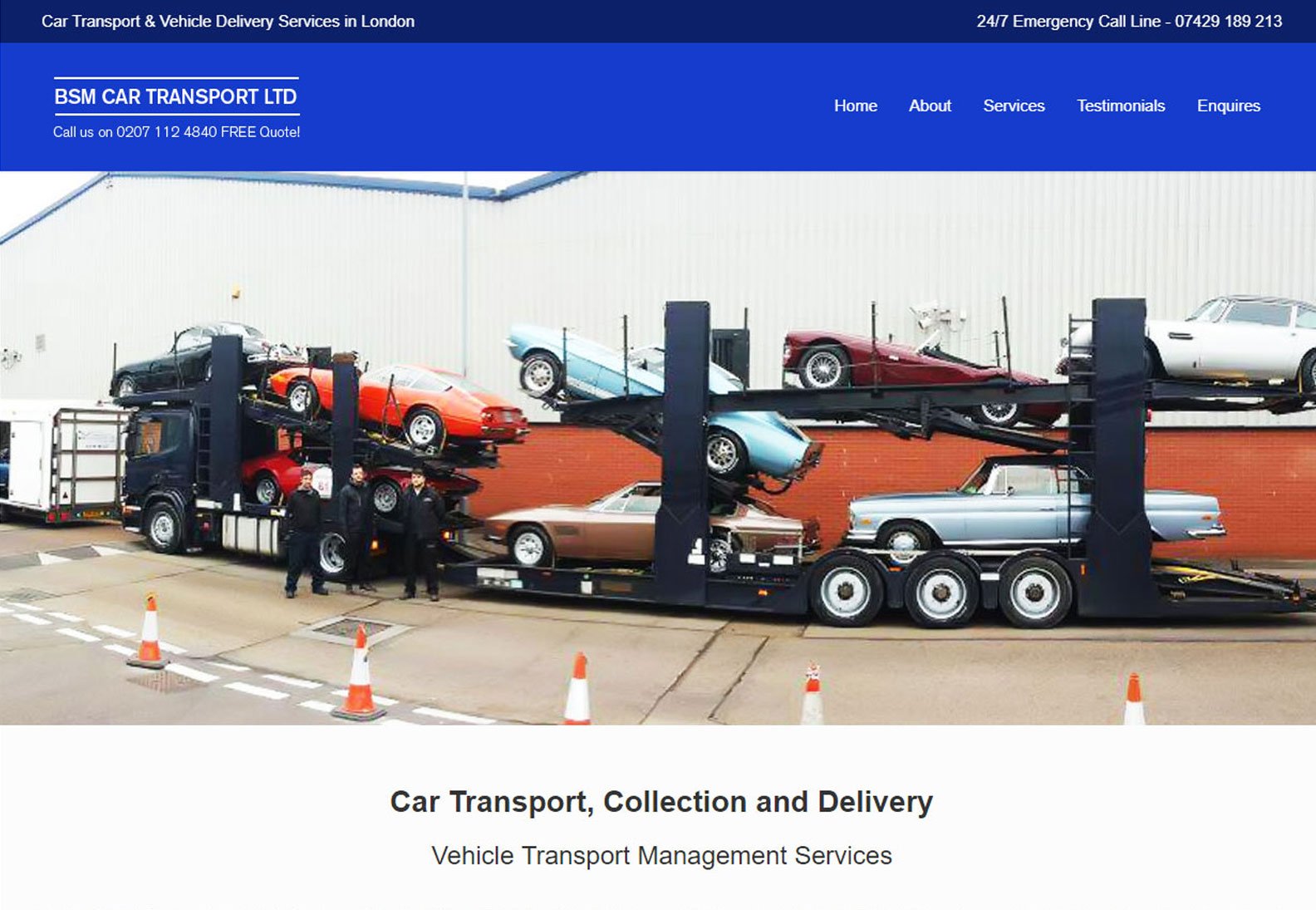 Transport & Logistics - Business launch + enquiry system.